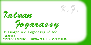 kalman fogarassy business card