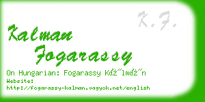 kalman fogarassy business card